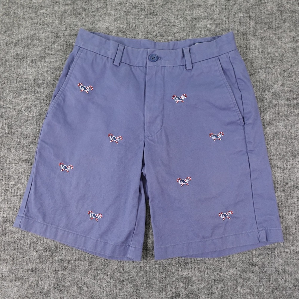 Vineyard Vines‎ Breaker Shorts Mens 28 Blue Whale Candy Cane Embroidery Youth